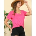 thumbnail image 2 of Doublju Womens Scoop Neck Asymmetric Strap Modal T-Shirt With Plus Size, 2 of 4