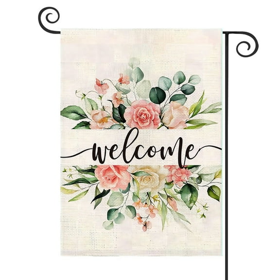 DMERBYL Summer Garden Flag 12x18 Inch Double Sided,Welcome Flowers Small Yard Flag for Outdoor, Spring Seasonal Decors for Outside Anniversary Wedding Farmhouse Holiday