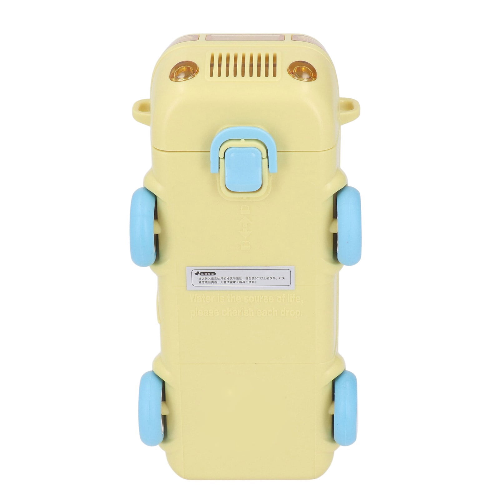 Rupoun Bus Shape Water Bottle with Straw Cute School Bus Portable Leak Proof Tritan Water Cup For Toddler Travel Yellow 16.9 oz / 500ml