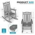 thumbnail image 3 of Oversized HDPE Outdoor Rocking Chair, All-Weather High Back Porch Rocker, Gray, 3 of 8