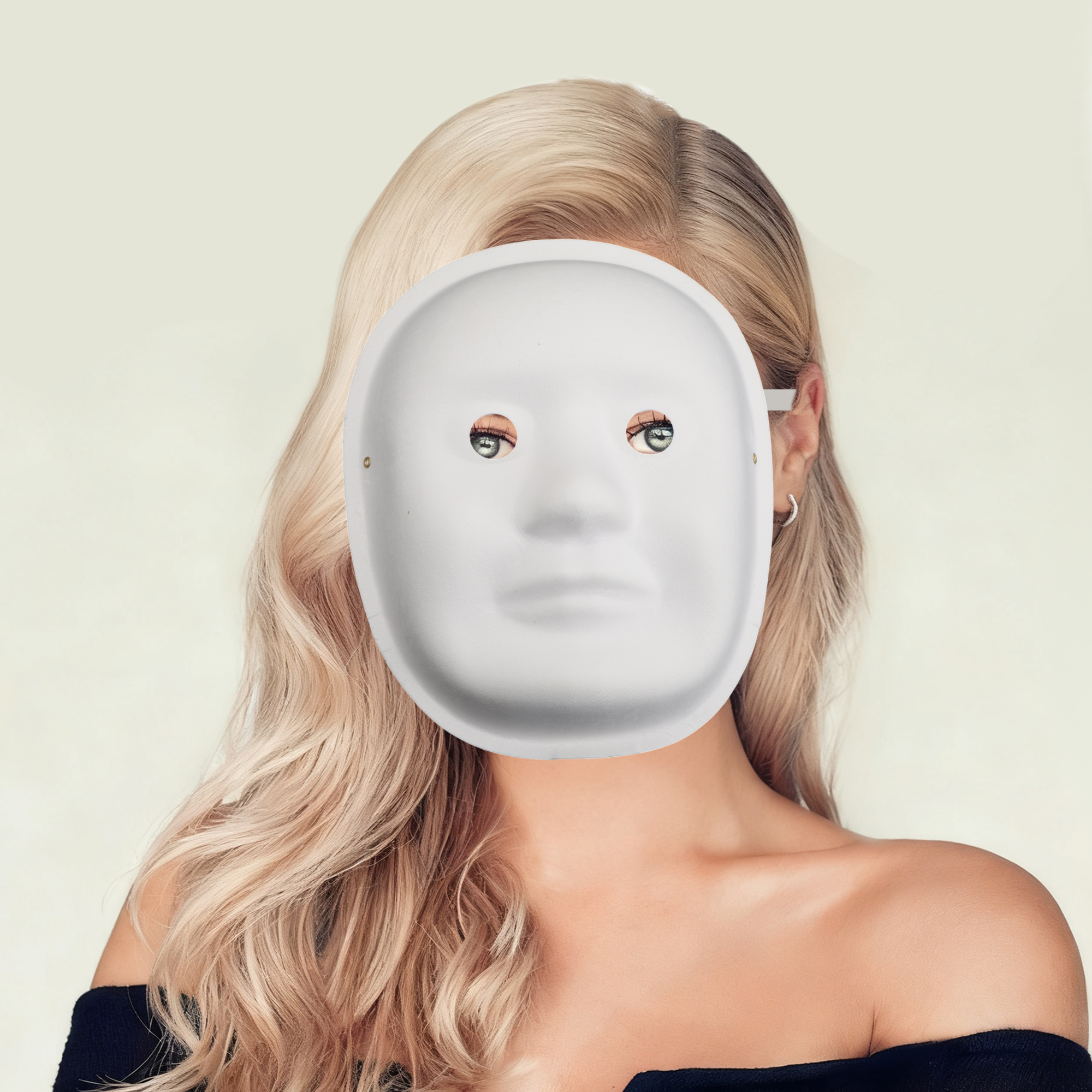 Unique Bargains 1 Pack Elegant Hand-Painted Party Mask White Pattern 3