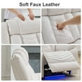 thumbnail image 6 of Comfort Stretch Power Recliner Chair with LED Light,Zero Gravity,USB Ports Electric Reclining Chairs for Living Room,Faux Leather,White, 6 of 6