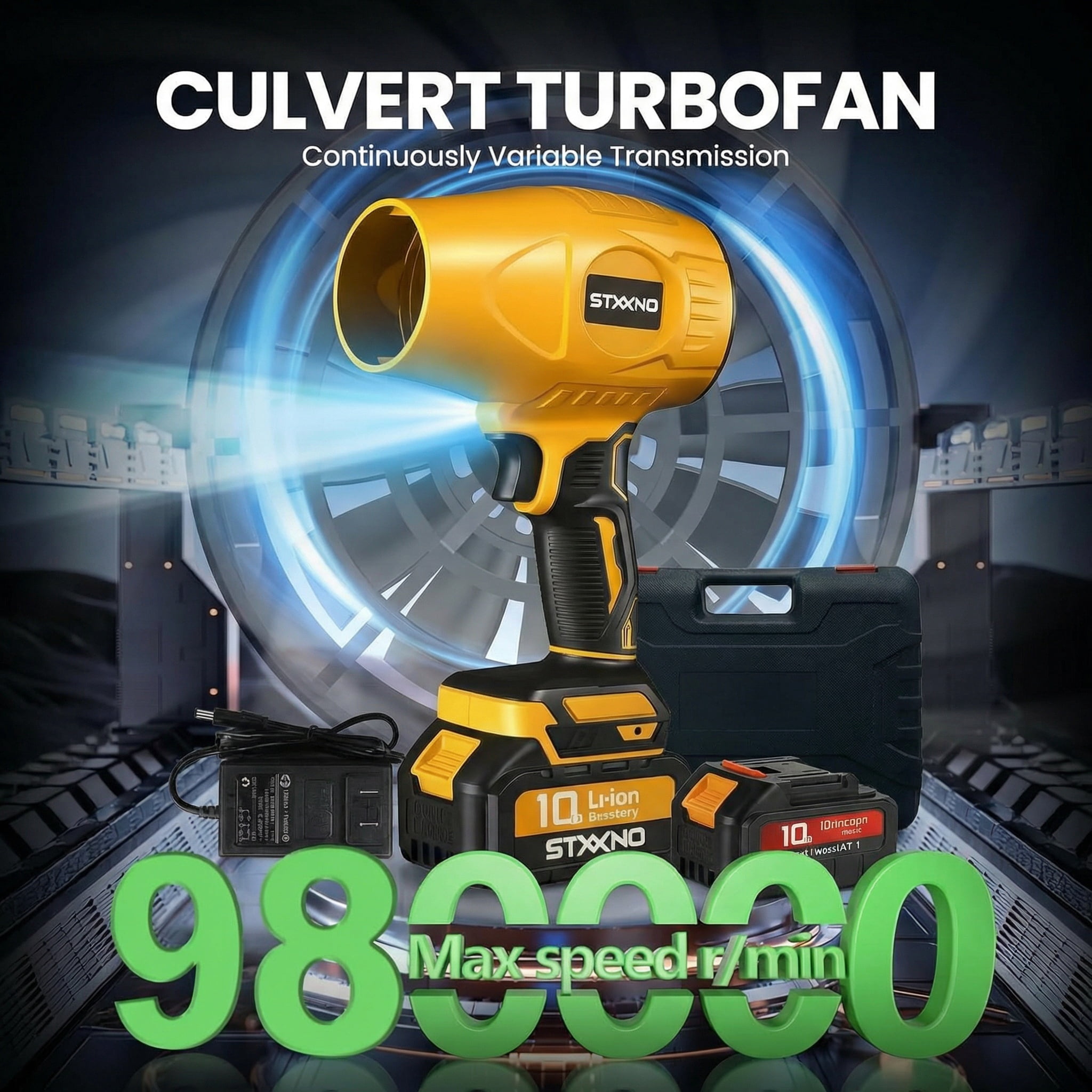 STXXNO 170 MPH at 600 CFM 20V Battery Powered Cordless Leaf Blower, 6-Speed Electric