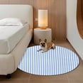 thumbnail image 2 of Round Area Rug 8Ft, Blue White Stripe Non-slip Area Rugs Carpet for Living Room/Bedroom/Bathroom/Kitchen, Modern Minimalist Geometric Striped Washable Throw Floor Mat Indoor Outdoor Entrance Doormat, 2 of 9