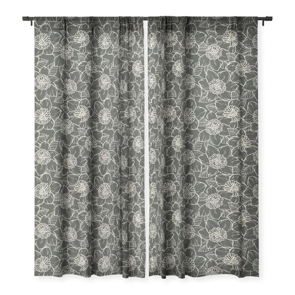 Society6 Avenie Cottage Garden VIII 50" x 84" Single Panel Sheer Window Curtain