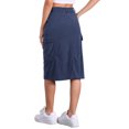 thumbnail image 3 of INSPIRE CHIC Women's Skirt High Waist Elastic Back Corduroy Midi Skirts S Navy Blue, 3 of 6