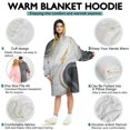 thumbnail image 5 of Black White Gold Marble Pattern Wearable Oversized Blanket,Wearable Blanket Hoodie for Adults,Cozy Hooded Blankets with Super Pockets,Super Warm Fuzzy Pullover for Women & Men, 5 of 6