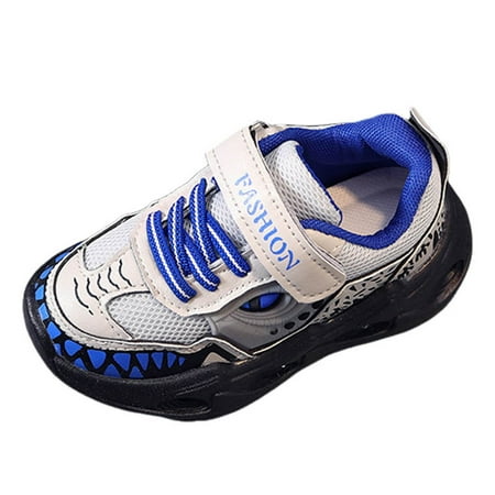 eileial Boys  Sneakers Dual Hook and Loops Sneakers Baby Canvas Shoes Blue 7.5