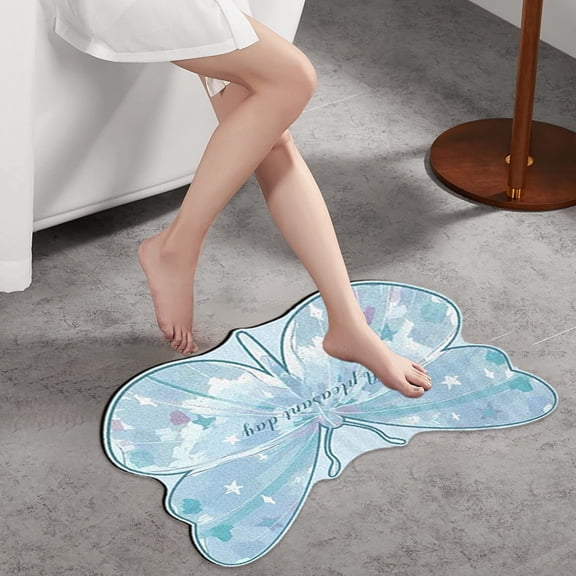 LACKUST Diatomite Bathroom Rugs Floor Mat - Non-Slip Wear-Resistant 40X60cm for Bathroom and Living Room,23.6x15.7in,Blue