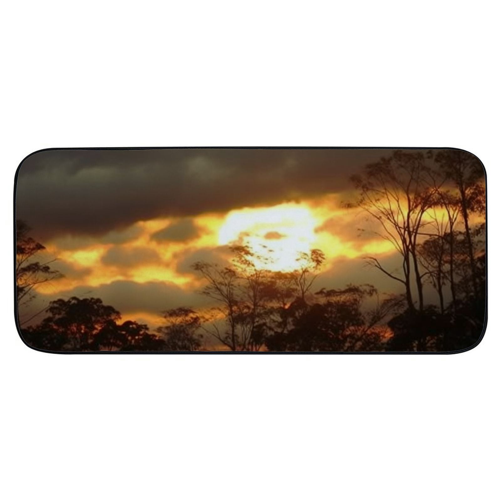 PHYHOO Decorative Door Mat, Door Mat with Non-Slip Rubber Backing, Easy Cleaning, Traps Dirt, Rug for Entry, Patio, Garage - Sunset Dawn Nature Sky Sun Armenia 19.68*47.24 in