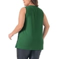 thumbnail image 3 of Agnes Orinda Women's Plus Size Tops Sleeveless Sparkle Shimmer Glitter Sequin V Neck Tank Top 3X Green, 3 of 6