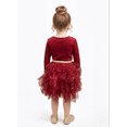 thumbnail image 2 of Dreaming of Lucy Toddler Girls Velvet Glitter Tutu Dress with Long Sleeves, Sizes 12M- 5T, 2 of 7