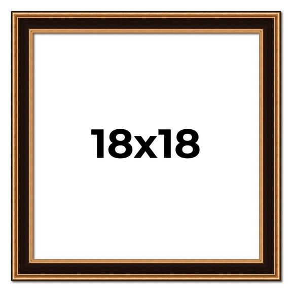 18x18 Frame Gold Brown Plein Air Vintage Solid Wood Picture Frame | 1.75 Inches Moulding Width |
