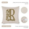 thumbnail image 4 of Cushion Covers Beautiful Gold Floral Monogram Initial R Custom Modern Pillow Cover Personalized Initial Letter Couch Pillow Covers 16"x16" Pillow Case Farmhouse Rustic Cushion Case for Sofa Couch, 4 of 7