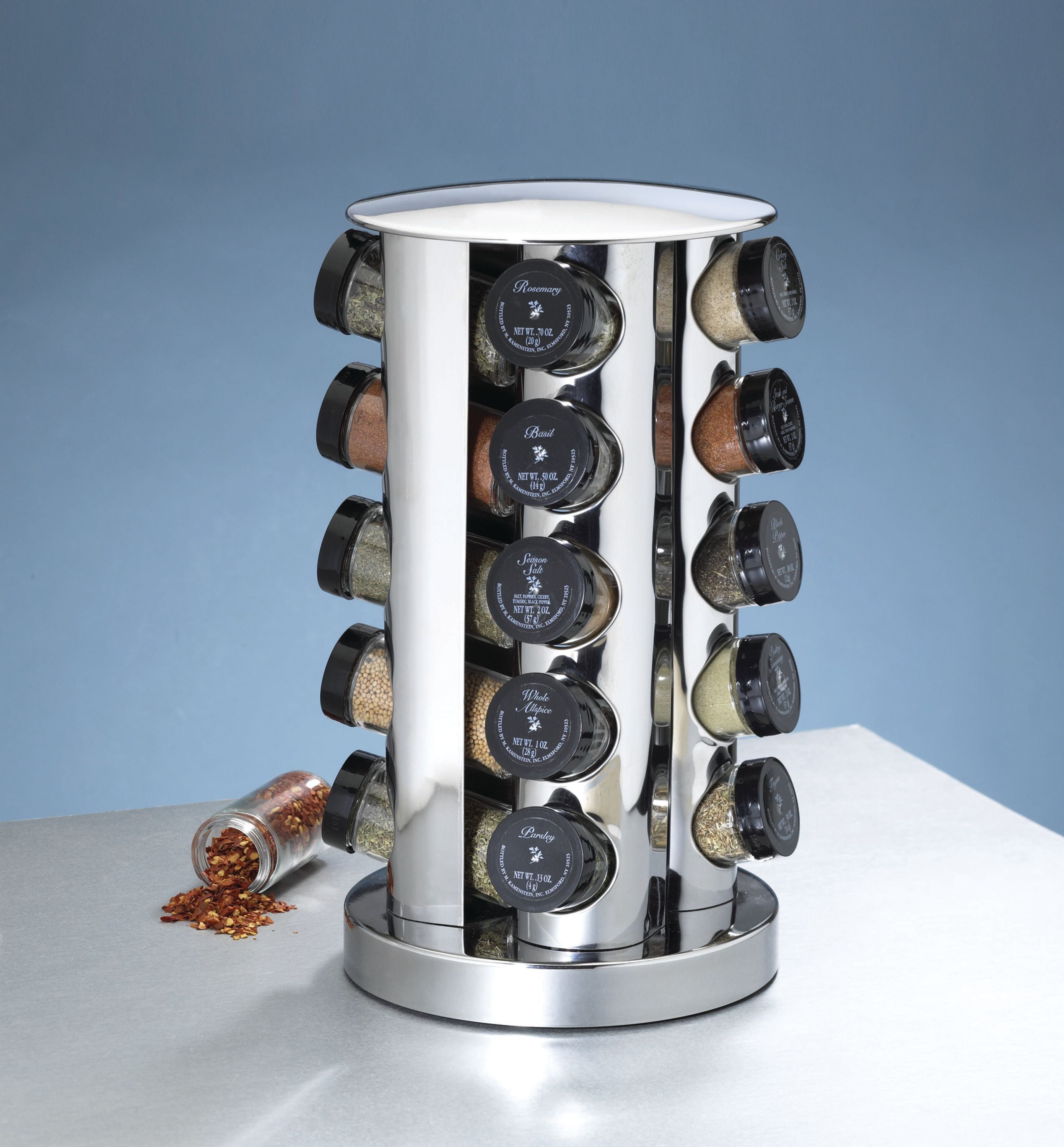 Kamenstein 20-Jar Revolving Countertop Rack Tower Organizer - 30020