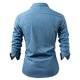 thumbnail image 3 of Blusa y camisa de manga larga con cuello vuelto para hombre, blusa holgada de poliéster con botones sólidos y cuello vuelto para hombre., 3 of 3