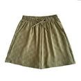 thumbnail image 2 of up to 60% off Gifts Usmixi Womens Elastic Waist Shorts Classic Plaid Print Drawstring Straight Short Pants Summer Casual Lightweight Loose Stretchy Shorts Green XL, 2 of 5