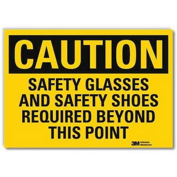 Lyle Safety Sign,Safety Shoes Required,14in W U4-1644-RD_14X10