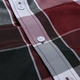 thumbnail image 4 of DDAPJ pyju Men Plaid Cotton Shirt Slim Fit Long Sleeve Button Down Dress Shirts Casual Business Shirt Lightweight Gingham Shirts Red M, 4 of 6