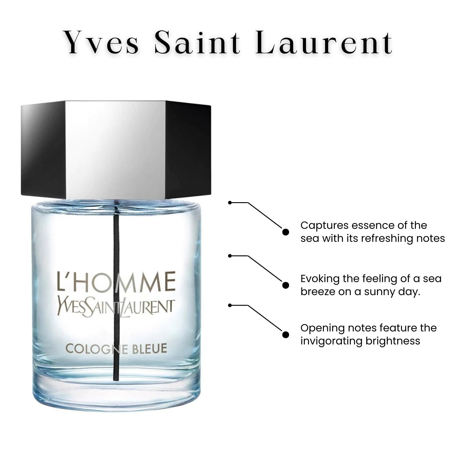 Yves Saint Laurent L'Homme Cologne Bleue Eau De Toilette Vaporisateur  Spray, 3.4 oz 