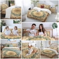thumbnail image 5 of Vintage Flowers Pattern Duvet Cover Set Twin Size, Blue Classical Bohemian Retro 4 Piece Soft Microfiber Bedding Set with 1 Duvet Cover, 1 Flat Sheet, 2 Pillowcases, 5 of 9