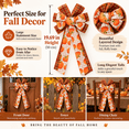 thumbnail image 2 of Halloween Pumpkin Wreath Bow, Faux Ribbon Ornament, Thanksgiving Fall Door Decor, Large Velvet Bow for Wreath & Tree, Rustic Harvest Decoration Accent​, B, 2 of 7