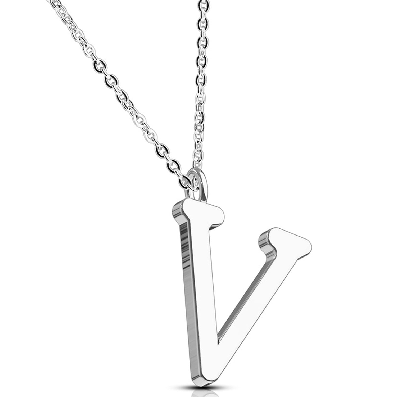 Necklace Letter V Initial Alphabet 