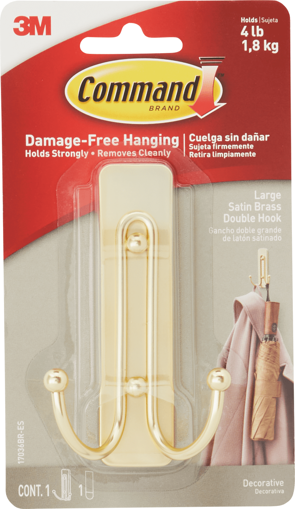 Command Decorative Double Adhesive Hook - Pack of 2 — Residential Use, Standard Application