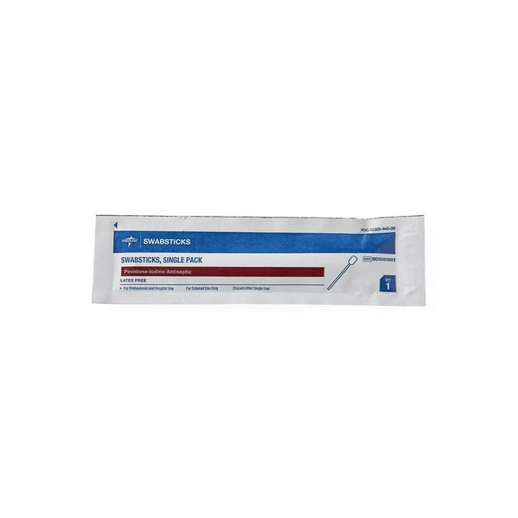 Medline Povidone Iodine Swabsticks 50/Box MDS093901ZZ