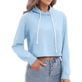 thumbnail image 2 of Sudadera Ombliguera Crop Top Con Capucha De Moda Y Sencillo, 2 of 7