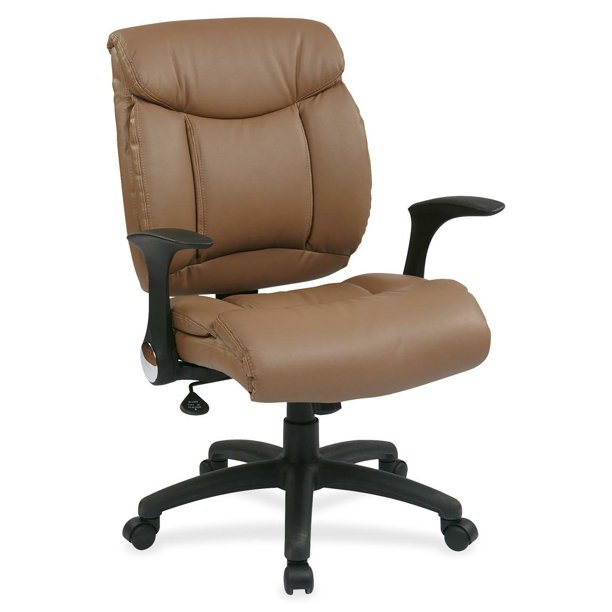 Faux-Leather Managers Office Chair with Flip Arms - Walmart.com