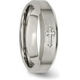 thumbnail image 6 of Chisel Titanium Brushed Center Cross Design 6.2mm Beveled Edge Band - Ring Size 8.0, 6 of 8