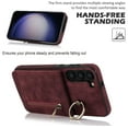 thumbnail image 6 of Nalacover for Samsung S20, Wallet with RFID Credit Card Holder and Zipper Pocket,Drop Protection Flip Cover Ring Holder Kickstand with Double Magnetic Clasp for Samsung Galaxy S20, Winered, 6 of 10
