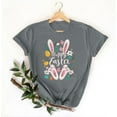 thumbnail image 4 of BVOFAR Womens Happy Easter Shirts 2025 Bunny Rabbit Graphic T-Shirts Trendy Round Neck Tunics Funny Eggs Print Tops Casual Short Sleeve Tees, 4 of 5