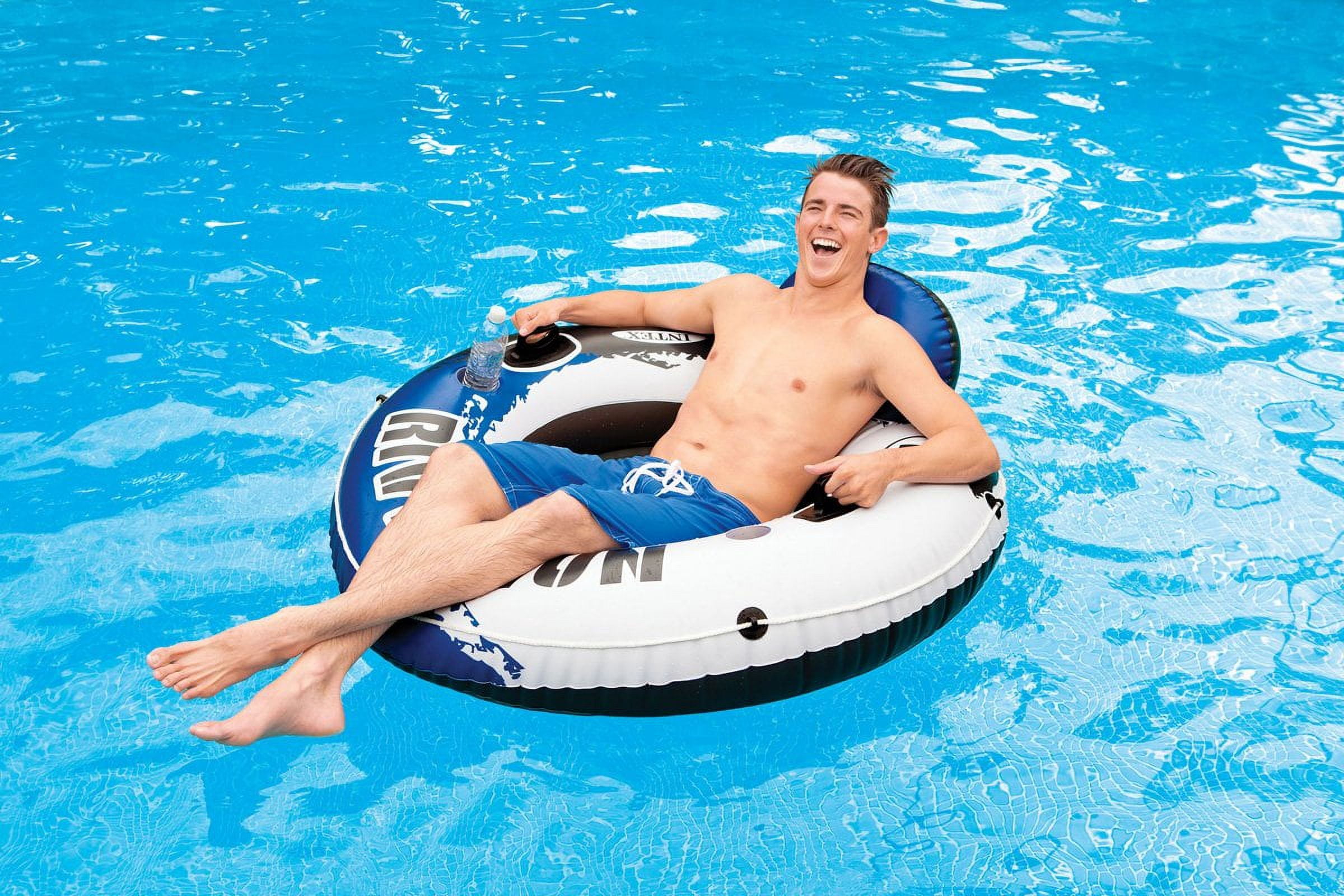 Open Box Intex River Run 1 Person Inflatable Floating Tube Raft for Lake/Pool