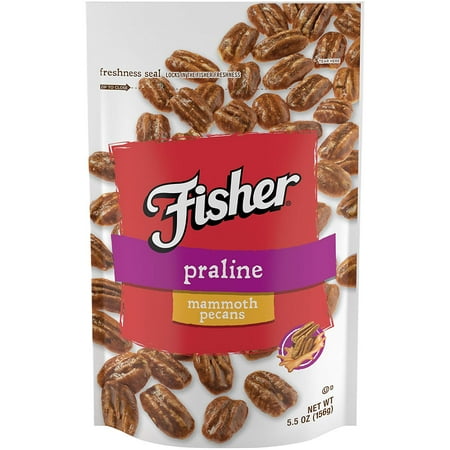 - Fisher Snack Mammoth Praline Pecans, Gluten Free, 5.5 oz