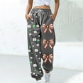 thumbnail image 2 of QATAINLAV Pants for Women St. Patrick's Day Drawstring Joggers Sweatpants Baggy Casual Trousers with Pockets Loungewear, Gray, XL, 2 of 6