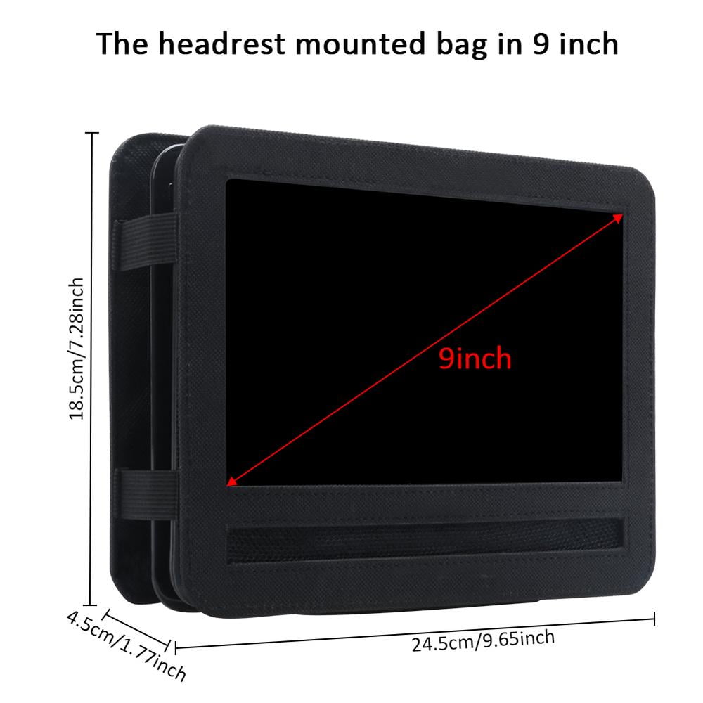 Car Headrest Mount Holder Strap Case for Portable DVD Players Tablets