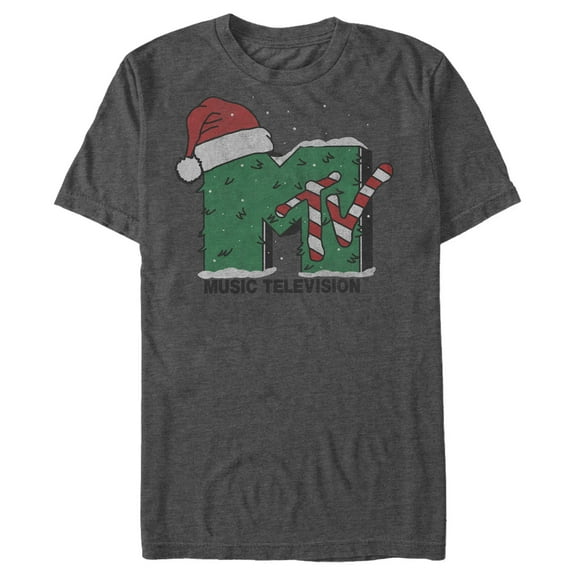 Men's MTV Christmas Monster Logo Graphic Tee Charcoal Heather Medium
