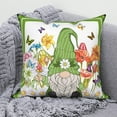 thumbnail image 5 of Spring Gnome Pillow Covers Set of 2, Green Throw Pillow Covers Outdoor Decorations Flowers and Butterflies Pillowcase Farmhouse Cushion Case for Home Yard, 18inx18in, 5 of 5