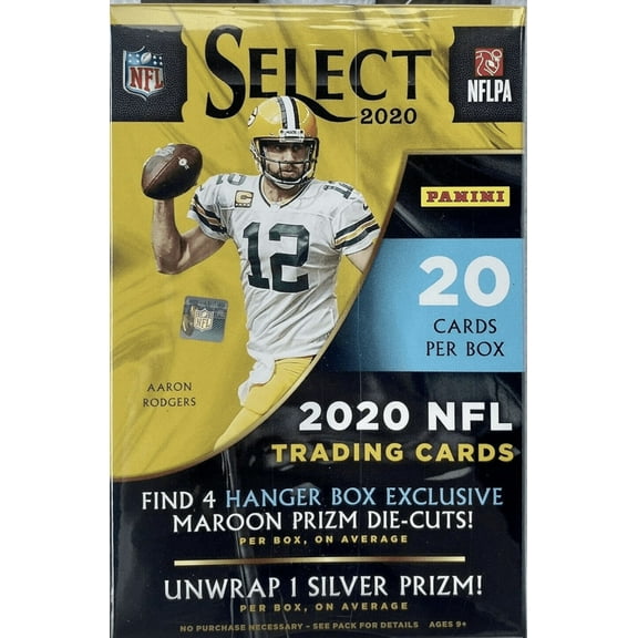 Panini 2020 Select NFL Football Trading Cards Hanger Box- 1 Silver 4 Exclusive Die-Cut Prizms | 2 inserts per box