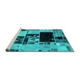 thumbnail image 2 of Ahgly Company Machine Washable Indoor Rectangle Patchwork Turquoise Blue Transitional Area Rugs, 5' x 8', 2 of 4