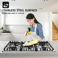 thumbnail image 3 of 30 Inch Gas Cooktop, 30 inch Bulit-in Gas Stove Top with 5, Five Burner Propane Cooktop with Thermocouple Protection, 30 Inch Stainless Steel NG/LPG Convertible Cooktops Dual Fuel, 3 of 7