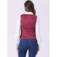 thumbnail image 4 of DARING DIVA Women's Faux Suede Vest Lace Up Party Sleeveless Jacket M Wine Red, 4 of 6