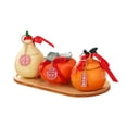 thumbnail image 2 of Lipstore Pear Orange Persimmon Tea Canister with Wood Tray Decorative Candy Container, 2 of 8