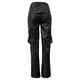thumbnail image 3 of Gibobby pantalones de mezclilla mujer Pantalones de mujer Pantalones de cuero de trabajo casual Pantalones de cuero de bolsillo elásticos de moda (Negro, M), 3 of 4