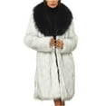thumbnail image 2 of BVOFAR Faux Fur Coat for Women Fuzzy Fleece Long Jackets Thermal Open Front Fur Lapel Cardigans Soft Winter Travel Coats, 2 of 6