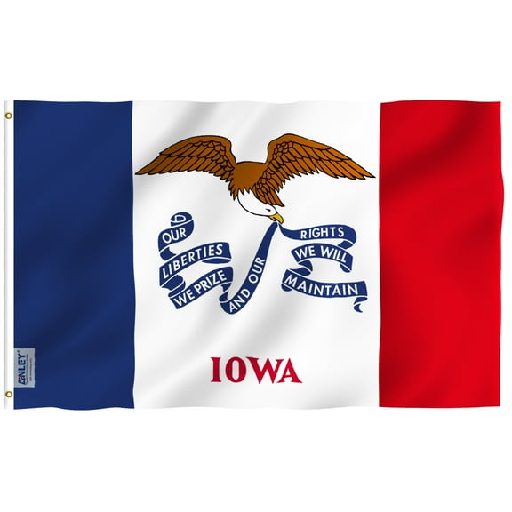 Anley Fly Breeze 3x5 Foot Iowa State Flag - Vivid Color and UV Fade Resistant - Canvas Header and Double Stitched - Iowa IA Flags Polyester with Brass Grommets 3 X 5 Ft