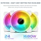 thumbnail image 5 of 12cm Silent 4Pin PWM 5V 3Pin ARGB Aura Sync Case Cooling Fan White, 5 of 8