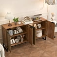 thumbnail image 6 of Fluted Accent Cabinet, Kitchen Sideboard Buffet Cabinet with 4 Fluted Doors, Walnut, 6 of 7